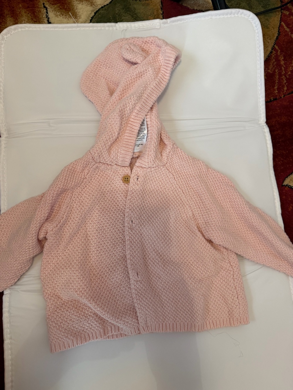 Carter's Pink Hooded Knit Cardigan